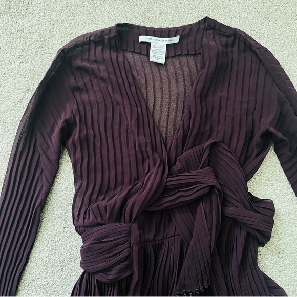 Diane Von Furstenberg NWT TWO Dresses Purple WRAP Dress & Matching SLIP Dress - Picture 2 of 14